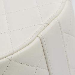 Chanel White Lambskin CC Elegant Chain Vanity Case