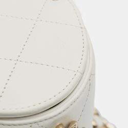 Chanel White Lambskin CC Elegant Chain Vanity Case
