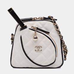 Chanel White Canvas Coco Masters Mini Tennis Racket Bag