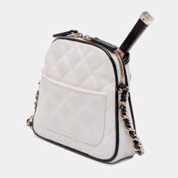 Chanel White Canvas Coco Masters Mini Tennis Racket Bag