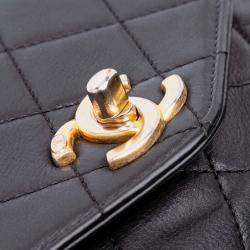 Chanel Black Quilted Calfskin Gold Top Handle Flap