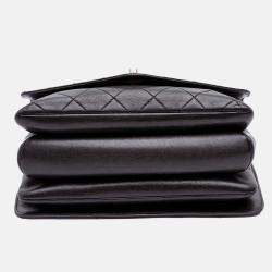 Chanel Black Quilted Calfskin Gold Top Handle Flap