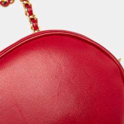 Pre Owned Chanel Red CC Lambskin Tassel Oval Camera Bag