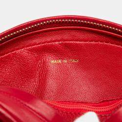Pre Owned Chanel Red CC Lambskin Tassel Oval Camera Bag