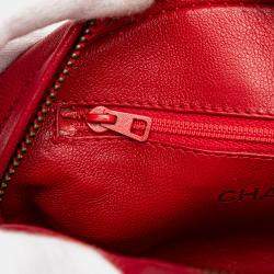 Pre Owned Chanel Red CC Lambskin Tassel Oval Camera Bag
