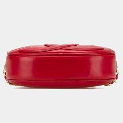 Pre Owned Chanel Red CC Lambskin Tassel Oval Camera Bag