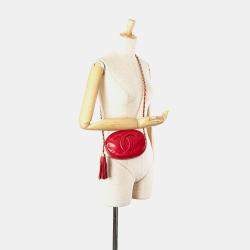 Pre Owned Chanel Red CC Lambskin Tassel Oval Camera Bag