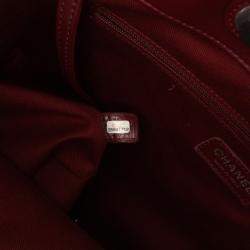 Chanel Burgundy Large Calfskin Coco Eyelets Shopping Tote