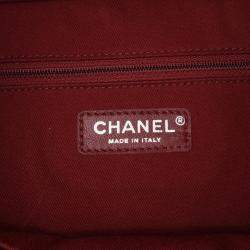 Chanel Burgundy Large Calfskin Coco Eyelets Shopping Tote