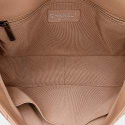Pre Owned Chanel Brown Medium CC Quilted Calfskin Single Flap