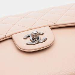 Pre Owned Chanel Brown Medium CC Quilted Calfskin Single Flap
