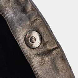 Chanel Silver Large Quilted Metallic Calfskin Chain Me Hobo