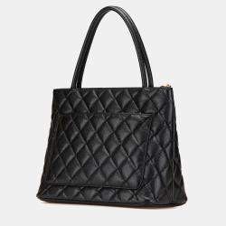 Chanel Black Caviar Medallion Tote 