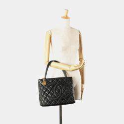 Chanel Black Caviar Medallion Tote 