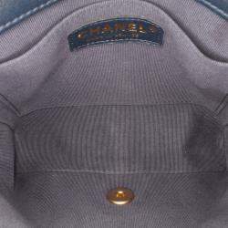 Pre Owned Chanel Navy Blue Mini Quilted Lambskin Crush on Chains Flap