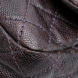 Pre Owned Chanel Purple Medium Quilted Caviar Easy Flap