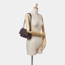 Pre Owned Chanel Purple Medium Quilted Caviar Easy Flap
