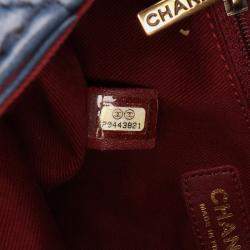 Chanel Blue Medium Quilted Glazed Calfskin Bubble CC Flap