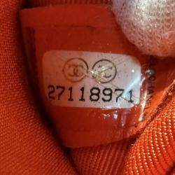 Pre Owned Chanel Orange Small Quilted Caviar Sunset On The Sea Flap