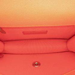 Pre Owned Chanel Orange Small Quilted Caviar Sunset On The Sea Flap