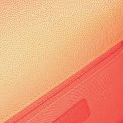 Pre Owned Chanel Orange Small Quilted Caviar Sunset On The Sea Flap