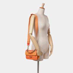 Pre Owned Chanel Orange Small Quilted Caviar Sunset On The Sea Flap