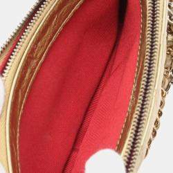Chanel Gold Quilted Metallic Aged Calfskin Gabrielle Clutch With Chain