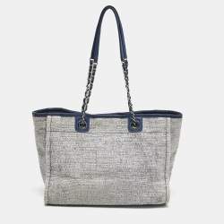 Chanel Blue Tweed Medium Deauville Shopper Tote
