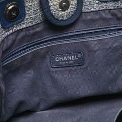 Chanel Blue Tweed Medium Deauville Shopper Tote