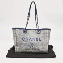 Chanel Blue Tweed Medium Deauville Shopper Tote