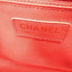 Pre Owned Chanel Boy Red Leather Chain Shoulder Bag