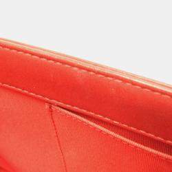 Pre Owned Chanel Boy Red Leather Chain Shoulder Bag