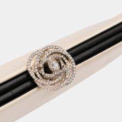 Chanel Beige Satin Camellia Clutch