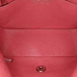 Pre Owned Chanel Pink Lambskin Mini Square Classic Single Flap