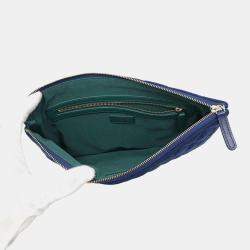 Chanel Blue Cotton Clutch Bag