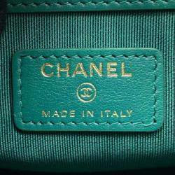 Chanel Blue Cotton Clutch Bag