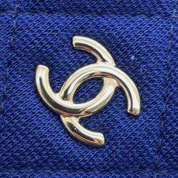 Chanel Blue Cotton Clutch Bag