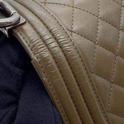 Chanel Khaki Lambskin Boy Small Chain Shoulder Bag