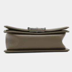 Chanel Khaki Lambskin Boy Small Chain Shoulder Bag