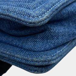 Pre Owned Chanel Blue Denim Boy Chain Mini Shoulder Bag 