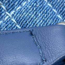 Pre Owned Chanel Blue Denim Boy Chain Mini Shoulder Bag 