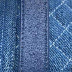 Pre Owned Chanel Blue Denim Boy Chain Mini Shoulder Bag 