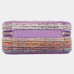 Chanel Purple/Multicolor Tweed Lambskin CC Filigree Chain Shoulder Bag