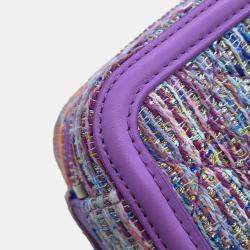 Chanel Purple/Multicolor Tweed Lambskin CC Filigree Chain Shoulder Bag