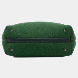 Chanel Green Medium CC Quilted Felt Pop Tote