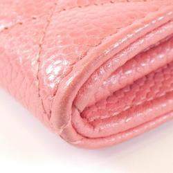  Chanel Pink Leather Timeless Classic Line Chain Wallet