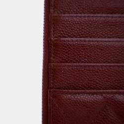 Chanel Red Caviar CC Quilted  Flat Phone Case Wallet Pouch
