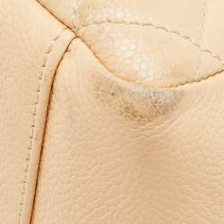 Pre Owned Chanel Beige Quilted Caviar Leather GST Shopper Tote