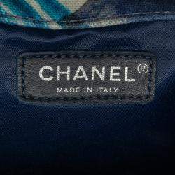 Chanel Blue XXL Printed Canvas Airline Single Flap