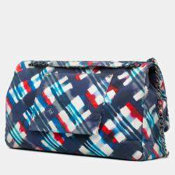Chanel Blue XXL Printed Canvas Airline Single Flap